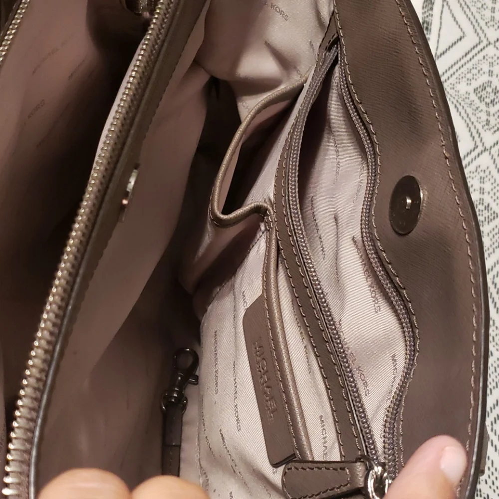 Michael Kors Brown Satchel with Silver Hardware